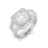Lab-Grown Baguette & Round Cut Diamond Engagement Ring | 0.75ct - 2.5ct