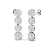 Luoxy 1.75ct Gold Drop & Trilogy Diamond Earrings - Luxury Jewelry