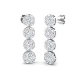 Luoxy 1.75ct Gold Drop & Trilogy Diamond Earrings - Luxury Jewelry
