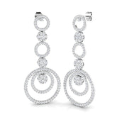 Sleky Gold Drop & Trilogy Diamond Earrings - 3.5ct Luxury Jewelry