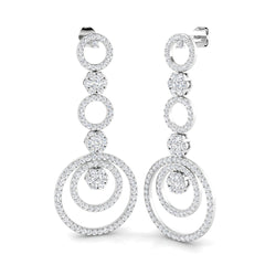 3.4 Carat D-E/VS Lab Grown Diamond Drop & Trilogy Earring 9k White Gold Ready To Ship