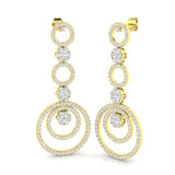 Sleky Gold Drop & Trilogy Diamond Earrings - 3.5ct Luxury Jewelry