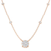 Bifid Diamond Necklace Spectacle 0.5ct Gold Platinum
