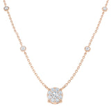 Bifid Diamond Necklace Spectacle 0.5ct Gold Platinum