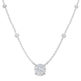 Bifid Diamond Necklace Spectacle 0.5ct Gold Platinum