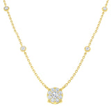 Bifid Diamond Necklace Spectacle 0.5ct Gold Platinum