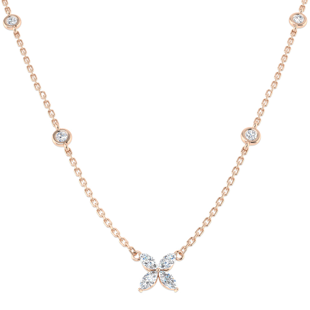Sasha Diamond Necklace 0.5ct Gold Platinum