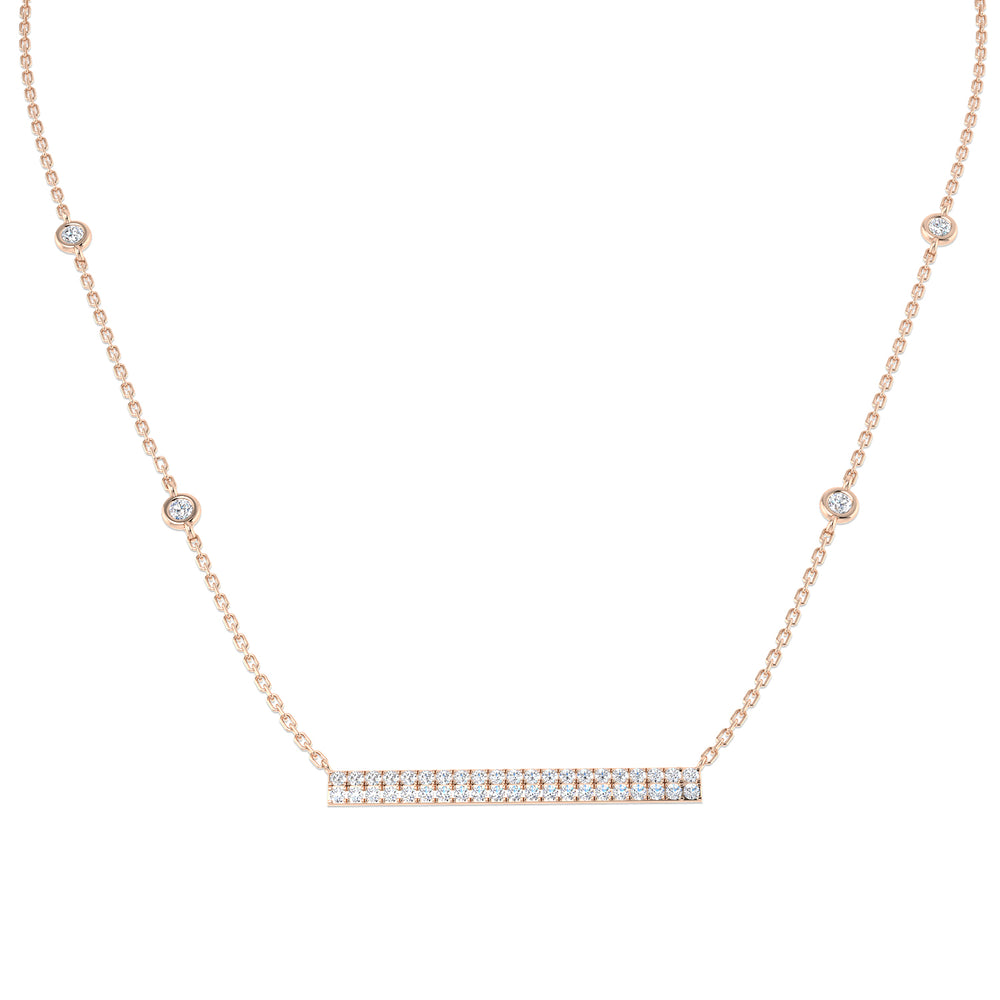 Millie Diamond Spectacle Necklace 0.75ct Gold Platinum