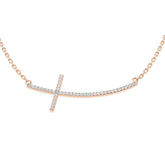 Rupert Diamond Cross Necklace 0.1ct Gold and Platinum