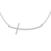 Rupert Diamond Cross Necklace 0.1ct Gold and Platinum