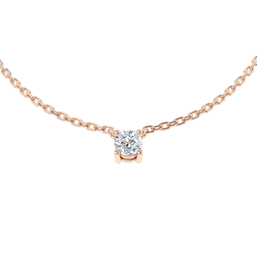Julia Solitaire Diamond Necklace 0.15ct to 0.75ct Gold Platinum
