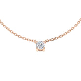 Julia Solitaire Diamond Necklace 0.15ct to 0.75ct Gold Platinum
