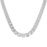 Betel Baguette Brilliant Diamond Necklace 26ct Gold Platinum