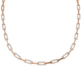 Naomi Diamond Paper Clip Necklace 2ct Gold Platinum