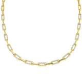 Naomi Diamond Paper Clip Necklace 2ct Gold Platinum