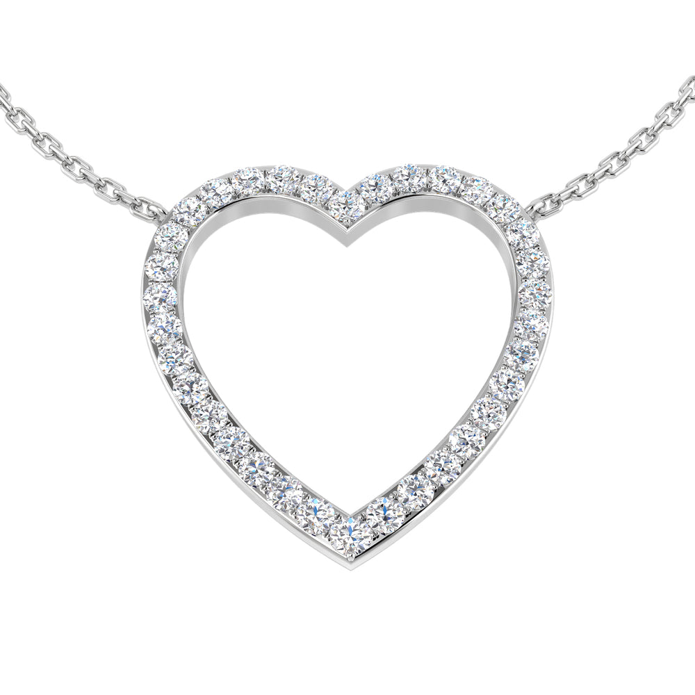 Jack Diamond Heart Necklace 0.5ct Gold Platinum