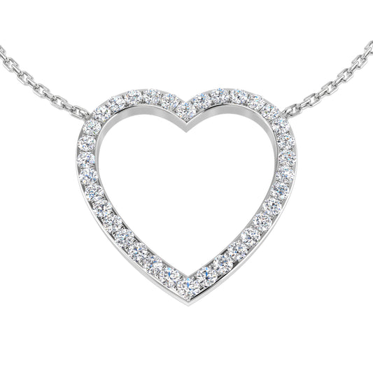 Jack Diamond Heart Necklace 0.5ct Gold Platinum