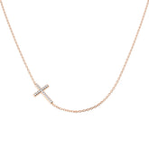 Faith Diamond Cross Necklace 0.1ct Platinum Gold
