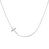 Faith Diamond Cross Necklace 0.1ct Platinum Gold