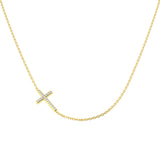 Faith Diamond Cross Necklace 0.1ct Platinum Gold