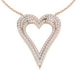 Nina Heart Diamond Necklace 0.75ct Gold Platinum