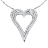 Nina Heart Diamond Necklace 0.75ct Gold Platinum