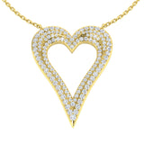 Nina Heart Diamond Necklace 0.75ct Gold Platinum
