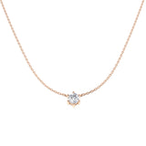 Wanda Solitaire Diamond Necklace 0.75ct Gold Platinum