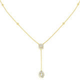 Bruce Baguette Brilliant Diamond Necklace 0.5ct Gold Platinum
