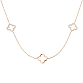 Samuel Clover Necklace 0.25ct Gold Platinum Diamond