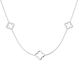 Samuel Clover Necklace 0.25ct Gold Platinum Diamond