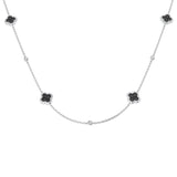 Simon Clover Diamond Necklace 1.5ct Gold Platinum