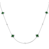 Simon Clover Diamond Necklace 1.5ct Gold Platinum