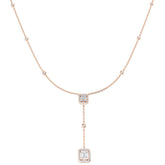 Ample Diamond Necklace Baguette & Brilliant 0.5ct Gold Platinum