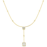 Ample Diamond Necklace Baguette & Brilliant 0.5ct Gold Platinum