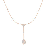 Algin Cluster Necklace 0.5ct Diamond Gold Platinum
