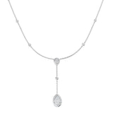 Algin Cluster Necklace 0.5ct Diamond Gold Platinum