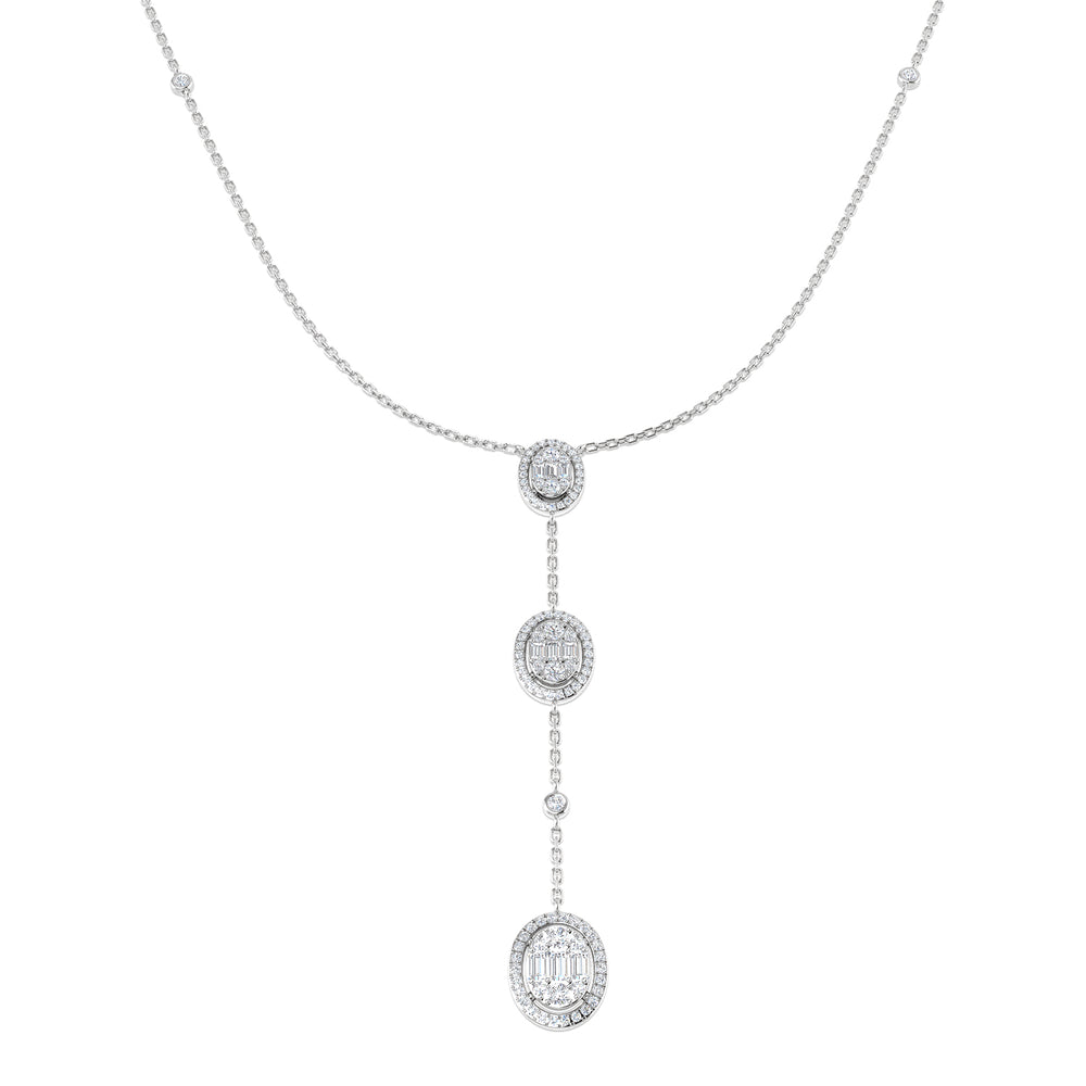 Anetol Baguette Brilliant Diamond Necklace 0.75ct Gold Platinum