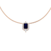 Amour Blue Sapphire Necklace 1ct Platinum Gold