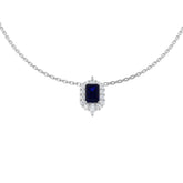 Amour Blue Sapphire Necklace 1ct Platinum Gold