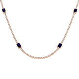 Avocs Blue Sapphire Necklace 6.5ct Gold Platinum