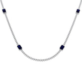 Avocs Blue Sapphire Necklace 6.5ct Gold Platinum