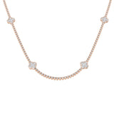 Angle Diamond Clover Necklace 4.5ct Gold Platinum