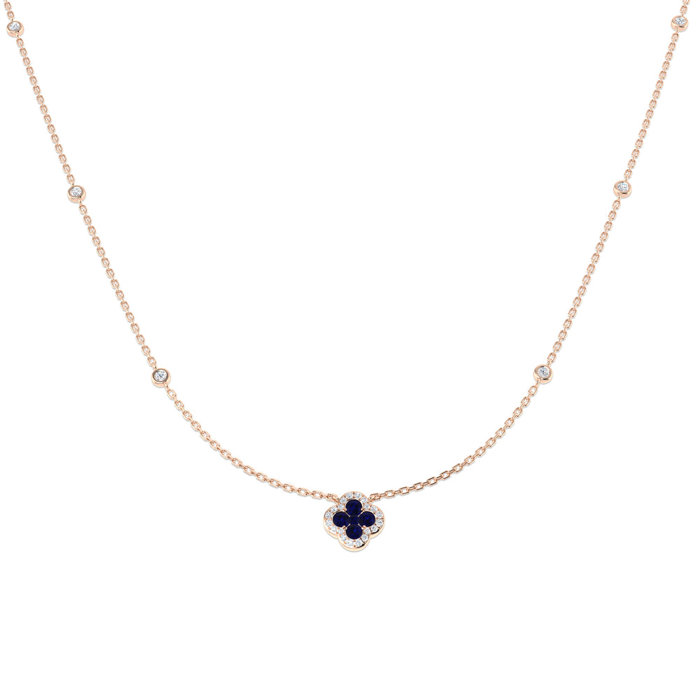 Angry Blue Sapphire Necklace 0.5ct to 1.25ct Gold Platinum