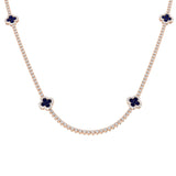 Aniso Blue Sapphire Necklace 7ct to 8ct Platinum Gold