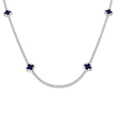 Aniso Blue Sapphire Necklace 7ct to 8ct Platinum Gold