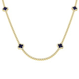 Aniso Blue Sapphire Necklace 7ct to 8ct Platinum Gold