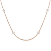 Angle Diamond Clover Necklace 4.5ct Gold Platinum