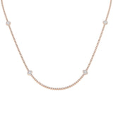 Angle Diamond Clover Necklace 4.5ct Gold Platinum