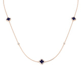 Anour Blue Sapphire Necklace 2.5ct to 3ct Gold Platinum
